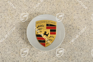 Radzierdeckel, konkav, farbiges Porschewappen