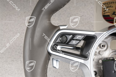 Multifunction steering wheel, leather, agate grey