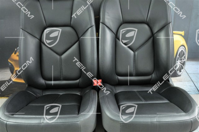 Seats, el. adjustable, leather, black, set (L+R)