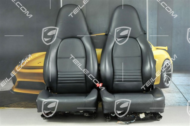 Seats, el. adjustable, leather, Metropole blue, set (L+R)
