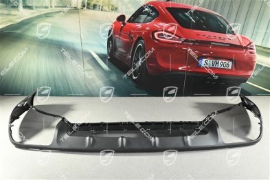 Sport design, Rear bumper lower cover / diffuser, Black matte / car with trailer coupling