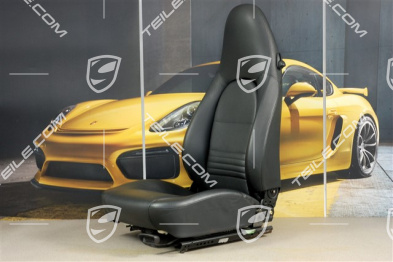 Seat, manual adjustable, heating, leather, Black, damaged, R