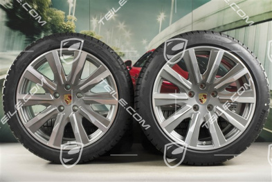 20" koła zimowe Taycan Tequipment Design, komplet, felgi 9J x 20 ET54 + 11J x 20 ET60, opony zimowe Pirelli 245/45 R20 + 285/40 R20