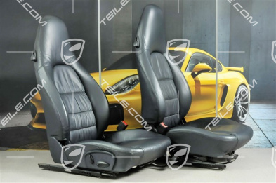 Seats, manual adjustable, leather, Metropole blue, Draped, set (L+R)