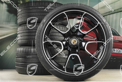 20-inch + 21-inch Turbo S Exclusive Design summer wheel set, rims 9,5J x 20 ET44 + 12J x 21 ET70 + Pirelli summer tyres 255/35 R20 + 315/30 R21, black high gloss