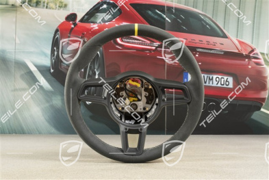 Sportlenkrad GT, Alcantara, Schwarz/Silber, 12-Uhr Markierung Racinggelb