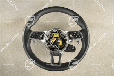 Multifunction steering wheel, PDK, Heated, Leather, Black