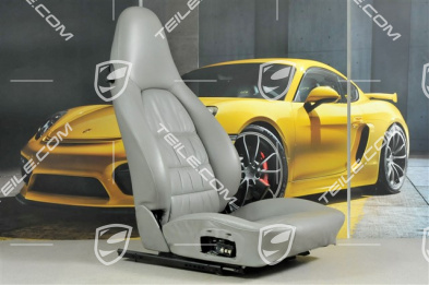 Seat, el adjustable, leather, Graphite grey, Draped, damage, R