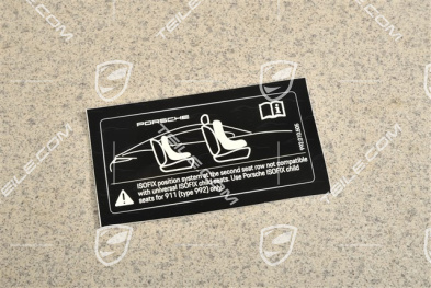 Identification / notice plate ISOFIX