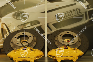 PCCB Ceramic brake kit, brake discs: 2x front + 2x rear, fixed callipers:2x front and 2x rear, pads, 997 S /4S