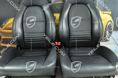 Seats, el adjustable, heating, leather, Metropole blue, set (L+R)