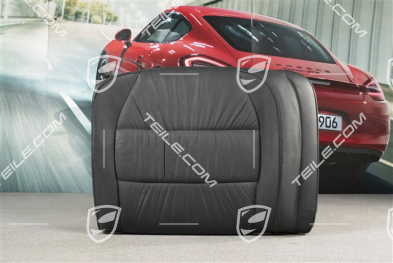 Back seat backrest, Draped leather, black, Coupe, R