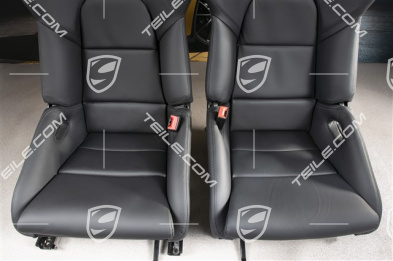 Bucket seats, collapsible, leather Black, L+R