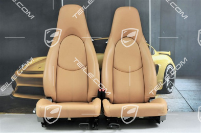 Seats, manual adjustable, leather, Sand Beige, set (L+R)