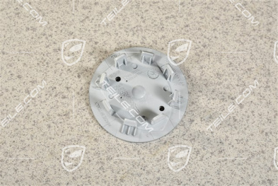 Hub cap, concave, coloured crest, GT Silver