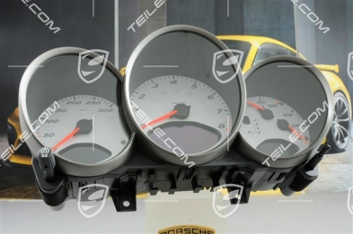 Instrument cluster complete, volcano grey, Boxster S / Cayman S, PDK Transmission