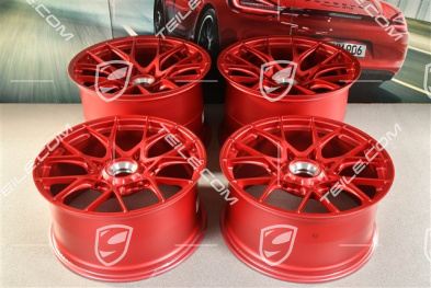 20"+21" GT3RS komplet felg, felgi 10J x 20 ET45 + 13J x 21 ET31, czerwone Pyrored